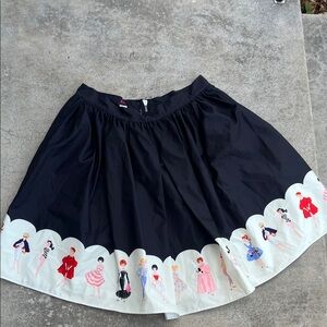 Barbie Black Circle Skirt with Multicolor Doll Border